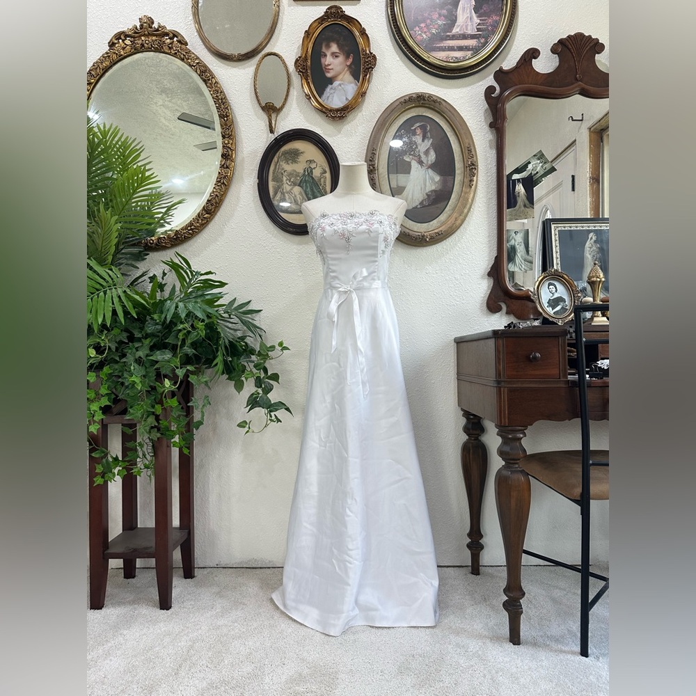 Vintage Jessica McClintock for gunne sax strapless bridal gown